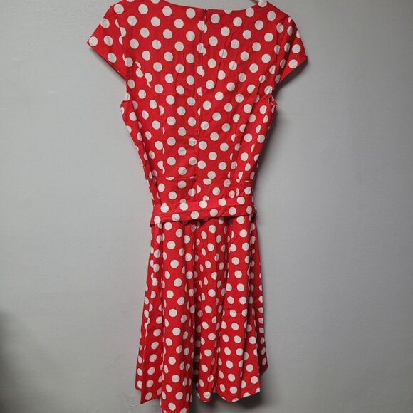 Dressy Star Red Polkadot Minnie Mouse Lucille Ball Lucy Costume Womens Large Tie - Picture 4 of 8